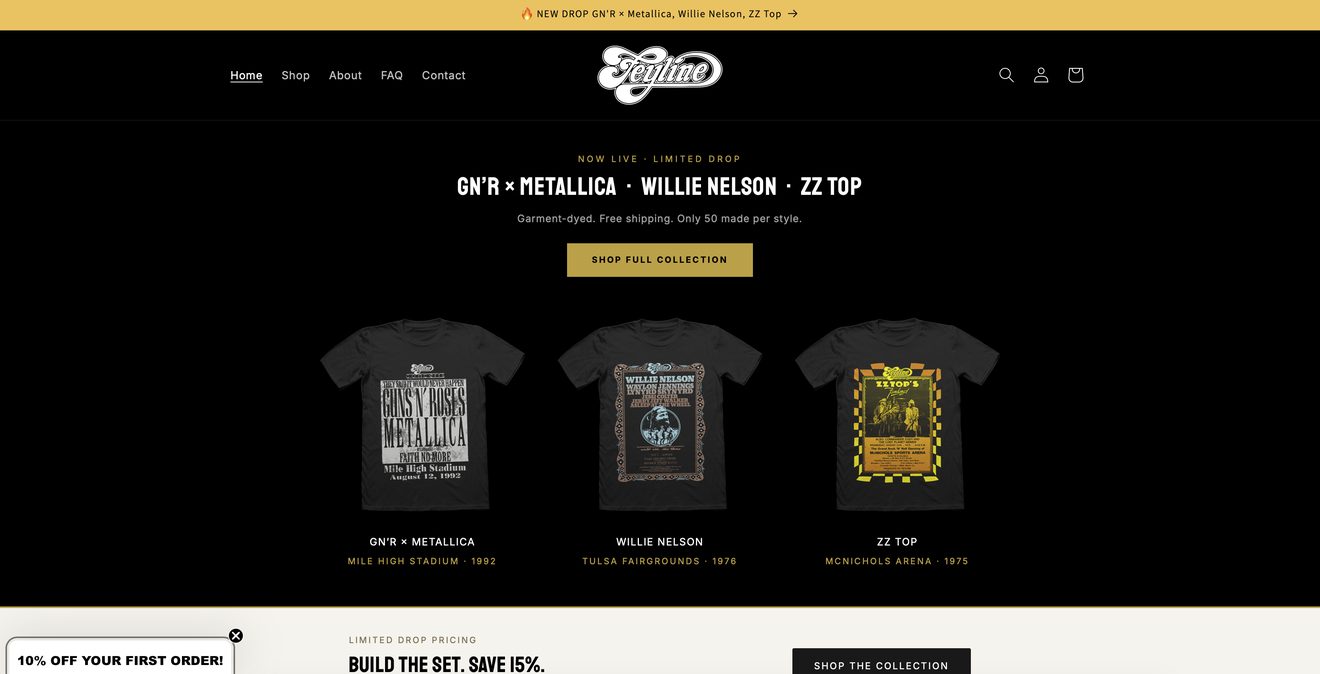 Feyline Merch website